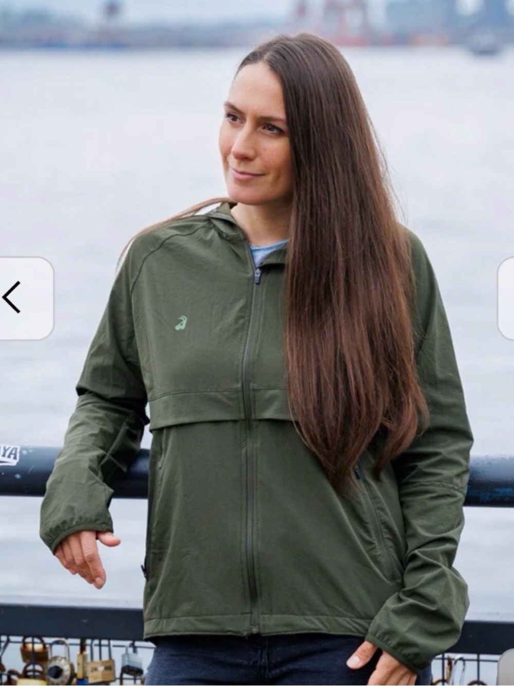 Olive Green Women’s Lightweight Hooded Jacket
